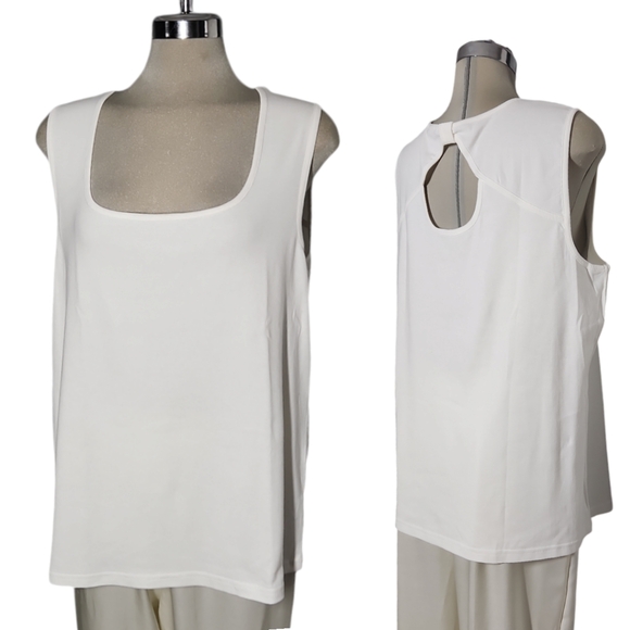 Encode WHITE  Sleeveless 100% COTTON Top Size 2X - Picture 7 of 11